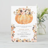 Invitation Un Baby shower D'Automne Un Peu Citrouille Neutre (Debout devant)
