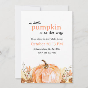 Invitation Un Baby shower d'automne un peu Citrouille Orange