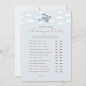 Invitation Un Baby shower d'avion devine qui maman ou papa je (Devant)