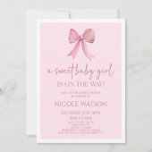 Invitation Un Baby shower de bébé rose doux (Devant)