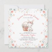 Invitation Un Baby shower de chou rose Fleur sauvage doux lap (Devant)
