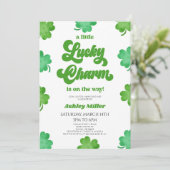 Invitation Un Baby shower De Clover Vert Charme Chanceux (Debout devant)