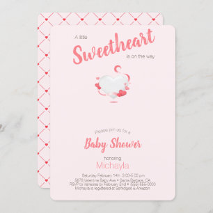 Invitation Un Baby shower de Coeur rose