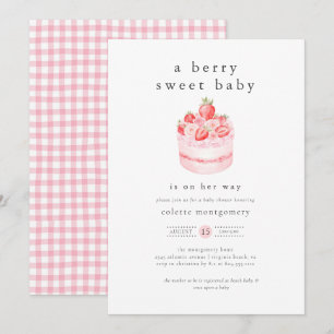 Invitation Un Baby shower de fraise Berry Sweet Baby