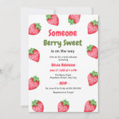 Invitation Un Baby shower de fraise doux Berry (Devant)