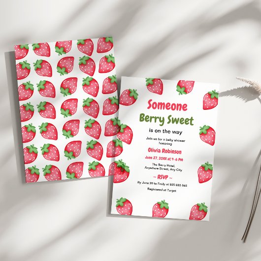 Invitation Un Baby shower de fraise doux Berry
