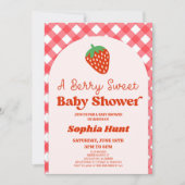 Invitation Un Baby shower de fraise rouge doux Berry (Devant)