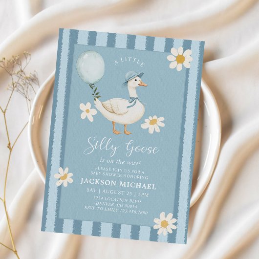 Invitation Un Baby shower de garçon sot de Goose Daisy
