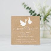 Invitation Un Baby shower de livraison spécial / Saupoudrer (Debout devant)