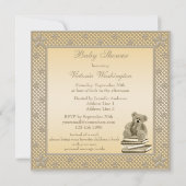 Invitation Un Baby shower de livre pour un beau Teddy Neutral (Dos)