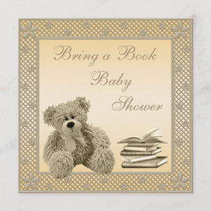 Invitation Un Baby shower de livre pour un beau Teddy Neutral