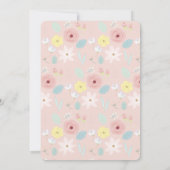 Invitation Un Baby shower de Papillon Floral Rose Bunny (Dos)