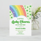 Invitation Un Baby shower de St. Patrick's Day au charme chan (Debout devant)