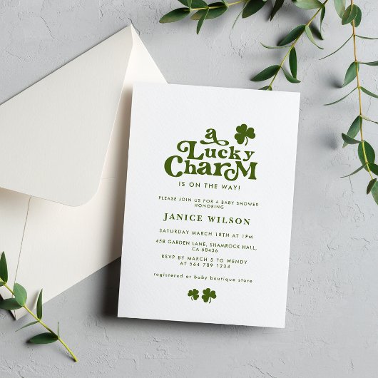 Invitation Un Baby shower de St. Patrick's Day au charme chan