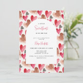 Invitation Un Baby shower de Valentines un peu amoureux (Debout devant)