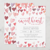 Invitation Un Baby shower de Valentines un peu amoureux (Devant / Derrière)