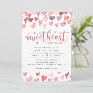 Invitation Un Baby shower de Valentines un peu amoureux