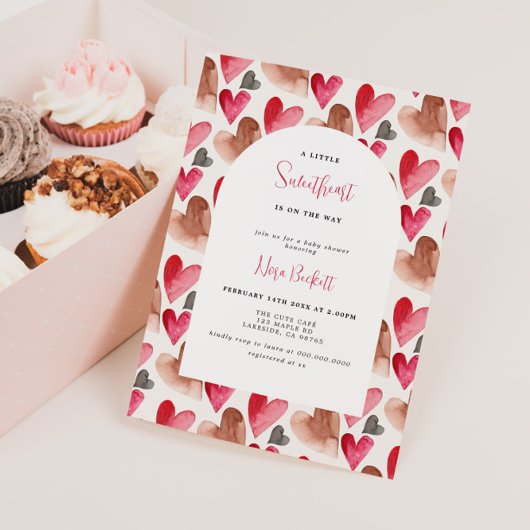Invitation Un Baby shower de Valentines un peu amoureux