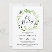 Invitation Un Baby shower de verdure Un script moderne (Devant)