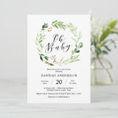 Invitation Un Baby shower de verdure Un script moderne (Debout devant)