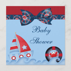 Invitation Un Baby shower de vie marine pour les garçons