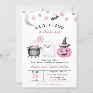 Invitation Un Baby shower d'Halloween un peu mignon