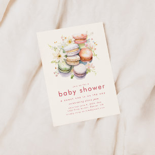 Invitation un Baby shower doux avec Macarons