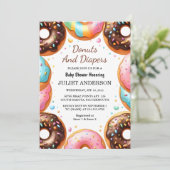 Invitation Un Baby shower Dreams Rose Blue Donuts Et Diapers (Debout devant)