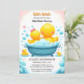 Invitation Un Baby shower en caoutchouc Twin  en mousse de pi (Debout devant)