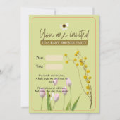 Invitation Un Baby shower Fleur sauvage Un Peu Élégant (Devant)