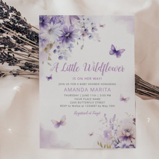 Invitation Un Baby shower Floral Boho Un Petit Fleur sauvage
