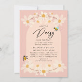 Invitation Un Baby shower Floral Daisy Un Peu Daisy (Devant)