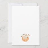 Invitation Un Baby shower Floral D'Automne Un Peu Citrouille (Dos)