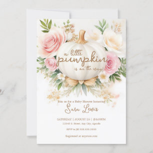 Invitation Un Baby shower Floral De Chute Rose Un Peu Citroui