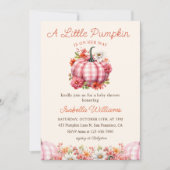 Invitation Un Baby shower Floral De Chute Un Peu Citrouille (Devant)