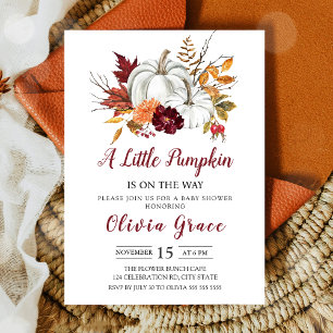 Invitation Un Baby shower Floral De Chute Un Peu Citrouille