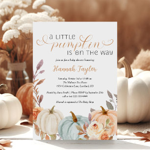 Invitation Un Baby shower Floral De Chute Un Peu Citrouille