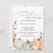 Invitation Un Baby shower Floral De Chute Un Peu Citrouille (Devant)