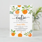 Invitation Un Baby shower Floral De Petite Cutie (Debout devant)