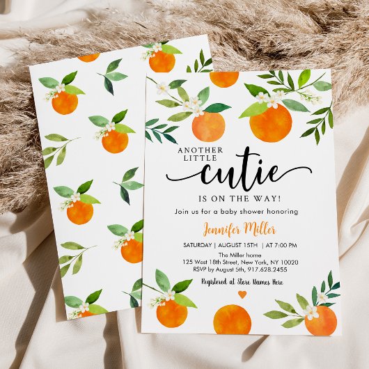 Invitation Un Baby shower Floral De Petite Cutie