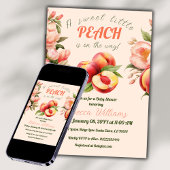 Invitation Un Baby shower Floral D'Été Doux Petite Pêche