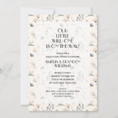 Invitation Un Baby shower floral neutre (Devant)