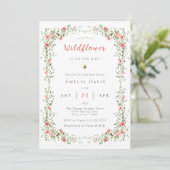 Invitation Un Baby shower Floral Rouge Boho Un Peu Fleur sauv (Debout devant)