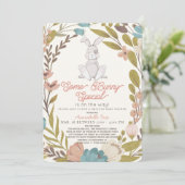 Invitation Un Baby shower Floral spécial Bunny (Debout devant)