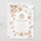 Invitation Un Baby shower Floral Un Petit Citrouille (Devant)