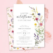 Invitation Un Baby shower Floral Un Petit Fleur sauvage