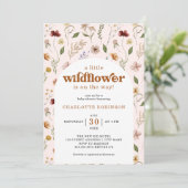 Invitation Un Baby shower Floral Un Petit Fleur sauvage (Debout devant)