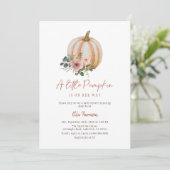 Invitation Un Baby shower Floral Un Peu Citrouille (Debout devant)
