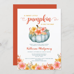 Invitation Un Baby shower Floral Un Peu Citrouille D'Automne 