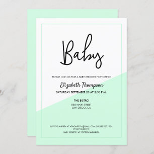 Invitation Un Baby shower moderne et écologique sans distinct